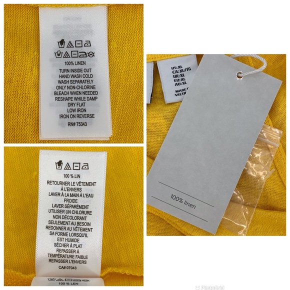 Joie NWT Yellow Linen Banded High Neck Sleeveless Top, XL - Picture 16 of 16